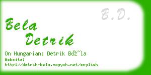 bela detrik business card